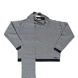 ALVA KNIT WITH SCARF IN NAVY AND GREY - scandivv