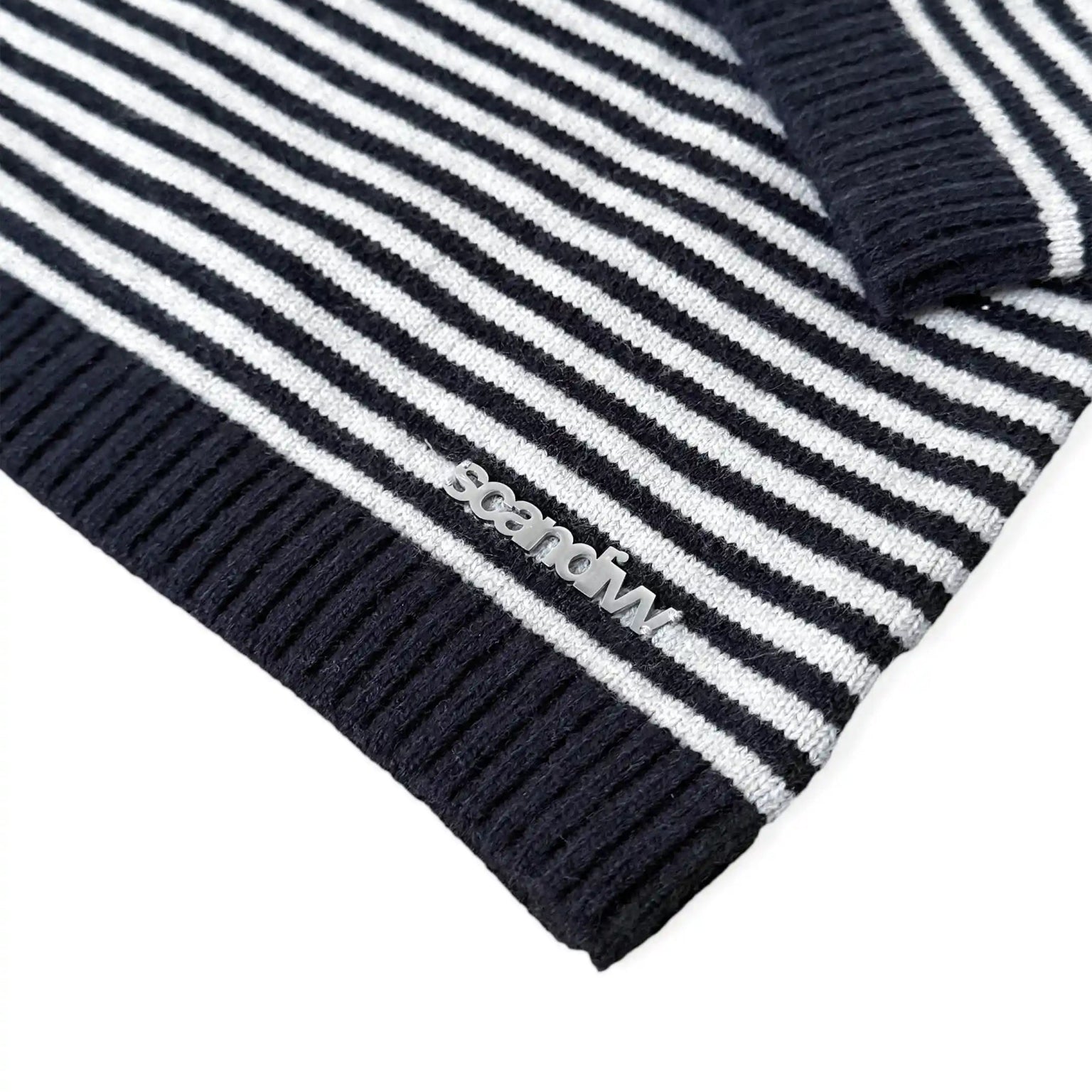 ALVA KNIT WITH SCARF IN NAVY AND GREY - scandivv