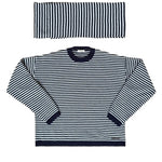 ALVA KNIT WITH SCARF IN NAVY AND GREY - scandivv