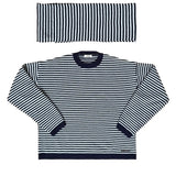 ALVA KNIT WITH SCARF IN NAVY AND GREY - scandivv