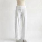 EVA WIDE LEG FOLDOVER PANTS IN WHITE - scandivv