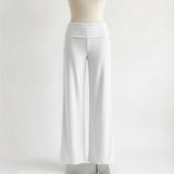 EVA WIDE LEG FOLDOVER PANTS IN WHITE - scandivv