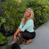 EDDA V-NECK 3/4 SLEEVE TOP IN AQUA - scandivv