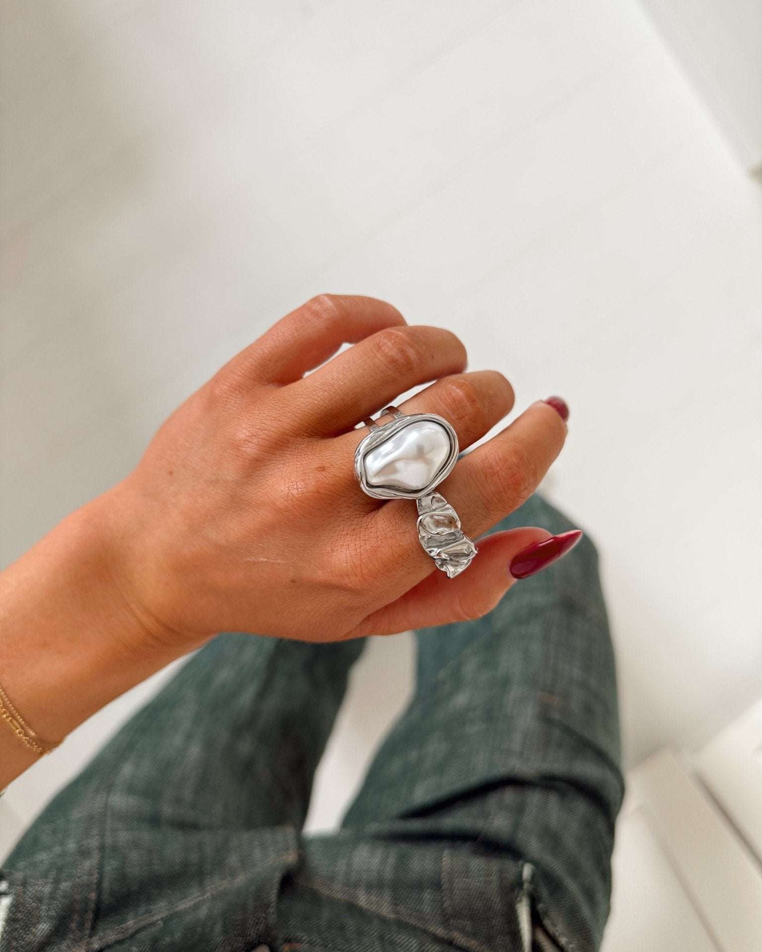 IDA PEARL RING SILVER - scandivv