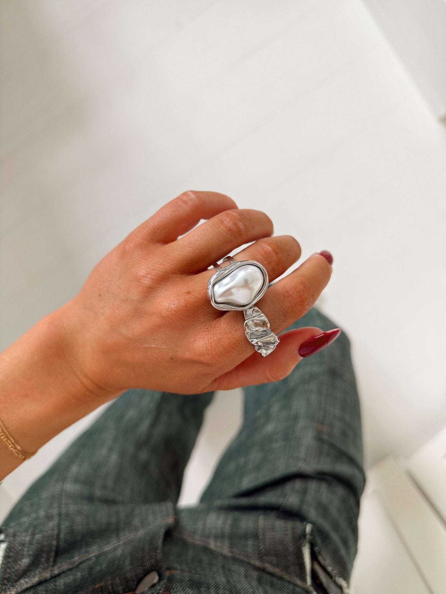 IDA PEARL RING SILVER - scandivv