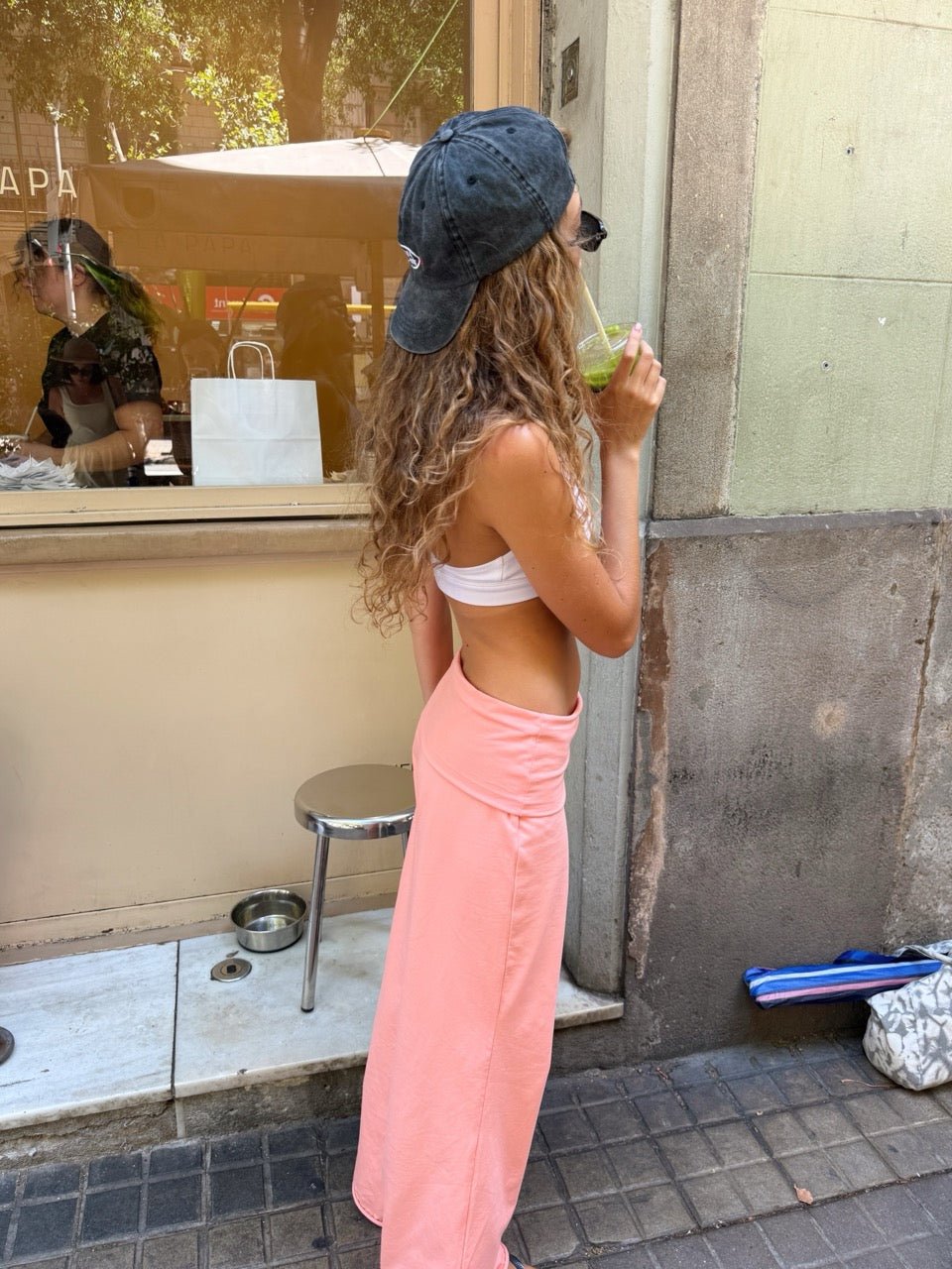 EVA WIDE LEG FOLDOVER PANTS IN CORAL - scandivv