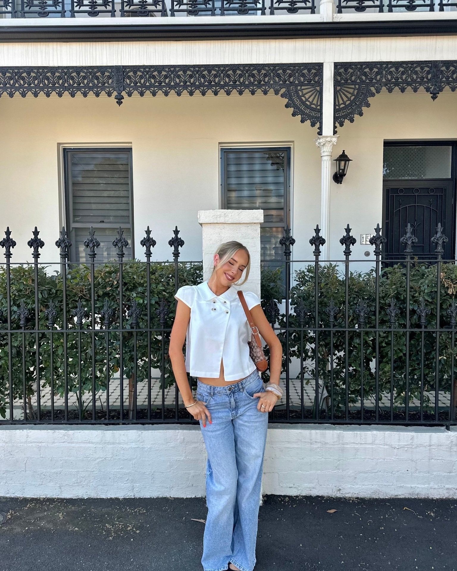 JASSIE BUTTON TOP IN WHITE - scandivv