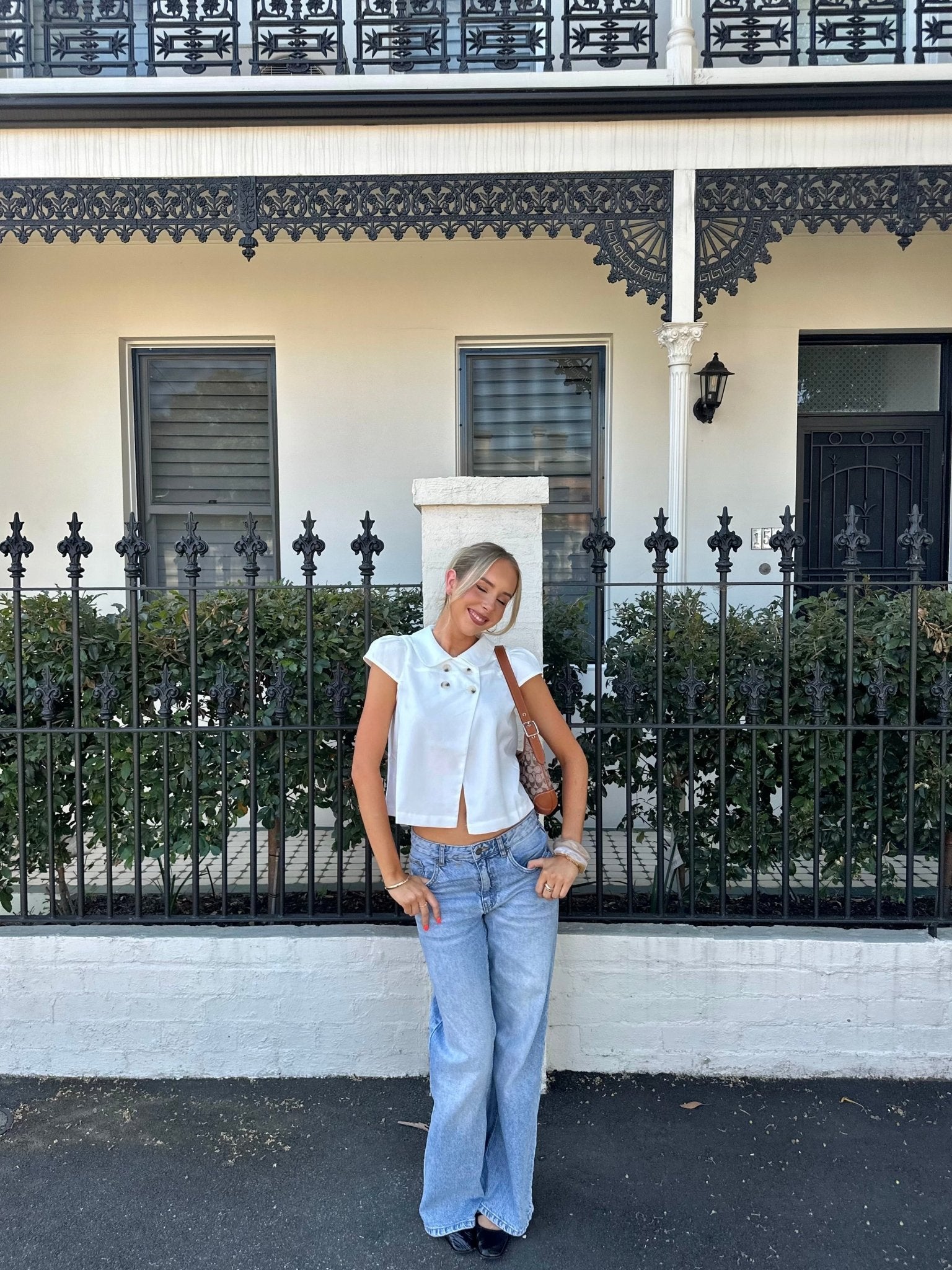 JASSIE BUTTON TOP IN WHITE - scandivv