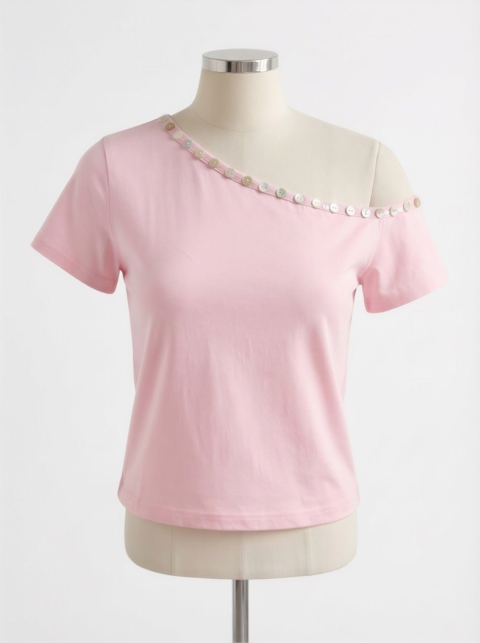COMING SOON - ADA TOP WITH SHELL BUTTONS IN PINK - scandivv