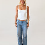 SIGNATURE SPAGHETTI STRAP TANK TOP IN WHITE