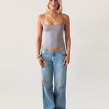 SIGNATURE SPAGHETTI STRAP TANK TOP IN GREY