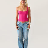 SIGNATURE SPAGHETTI STRAP TANK TOP IN PINK