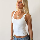 SIGNATURE SQUARE NECK TANK TOP IN WHITE
