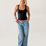 SIGNATURE SQUARE NECK TANK TOP IN BLACK