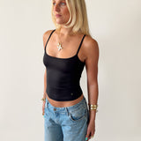 SIGNATURE SPAGHETTI STRAP TANK TOP IN BLACK