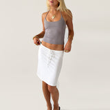 FIEN DRAWSTRING SKIRT IN WHITE