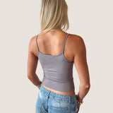 SIGNATURE SPAGHETTI STRAP TANK TOP IN GREY