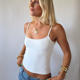 SIGNATURE SPAGHETTI STRAP TANK TOP IN WHITE