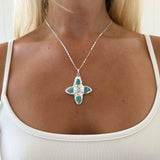 RENS NECKLACE SILVER IN AQUA