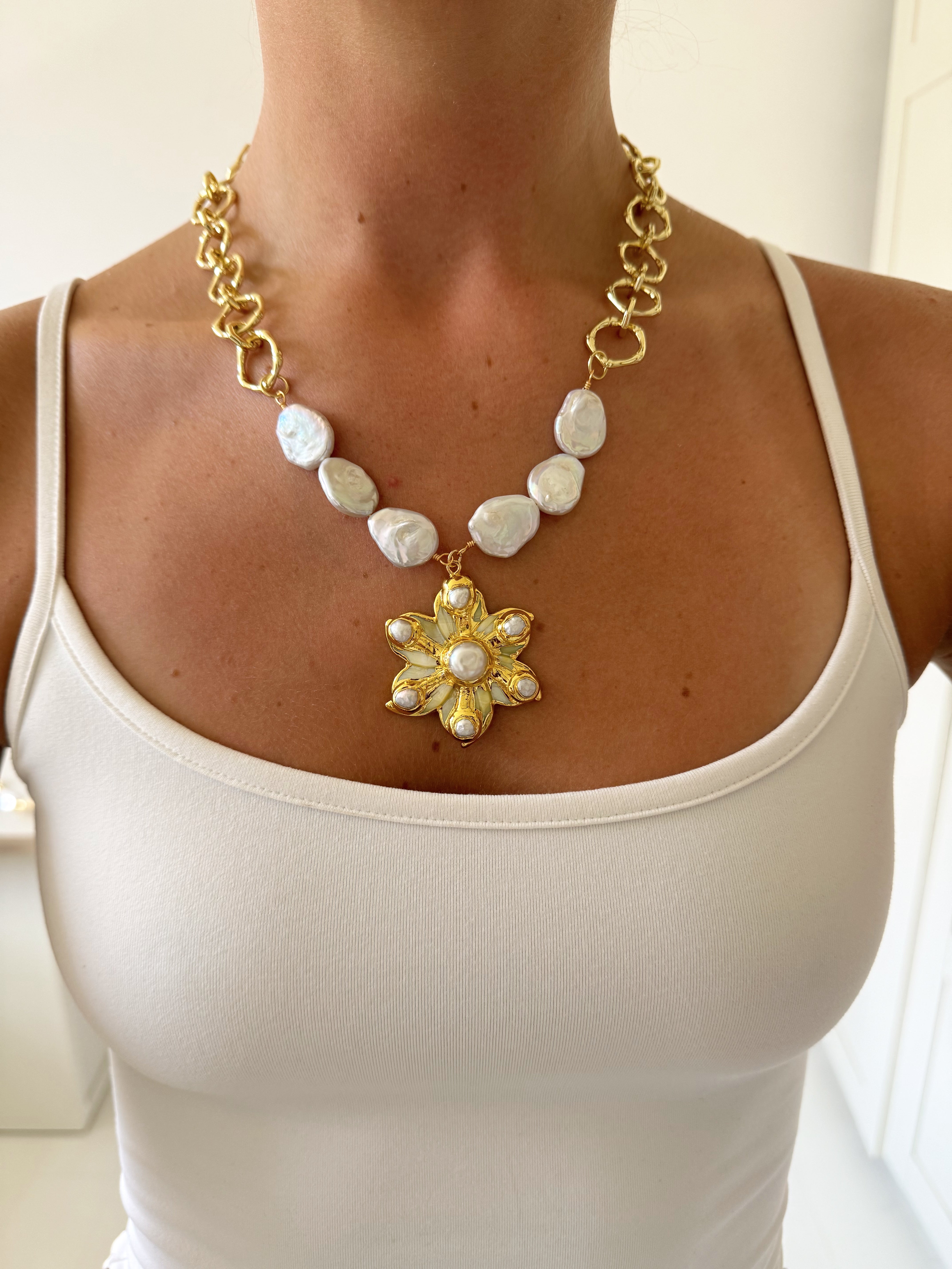 【TATIANA】GLEAM PEBBLE LONG NECKLACE NZ2430 ☆韓国人気☆ CE983_YL5433