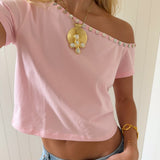COMING SOON - ADA TOP WITH SHELL BUTTONS IN PINK