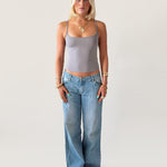 SIGNATURE SPAGHETTI STRAP TANK TOP IN GREY - scandivv