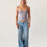 SIGNATURE SPAGHETTI STRAP TANK TOP IN GREY - scandivv
