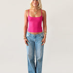 SIGNATURE SPAGHETTI STRAP TANK TOP IN PINK - scandivv