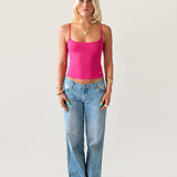 SIGNATURE SPAGHETTI STRAP TANK TOP IN PINK - scandivv