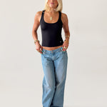 SIGNATURE SQUARE NECK TANK TOP IN BLACK - scandivv