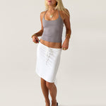 FIEN DRAWSTRING SKIRT IN WHITE - scandivv