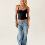 SIGNATURE HALTER NECK TANK TOP IN BLACK - scandivv