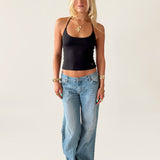SIGNATURE HALTER NECK TANK TOP IN BLACK - scandivv