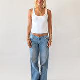 SIGNATURE SQUARE NECK TANK TOP IN WHITE - scandivv
