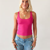 SIGNATURE SQUARE NECK TANK TOP IN PINK - scandivv