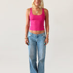 SIGNATURE SQUARE NECK TANK TOP IN PINK - scandivv
