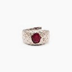 BEER RING SILVER IN RED - scandivv
