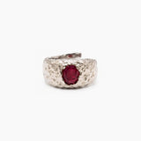 BEER RING SILVER IN RED - scandivv