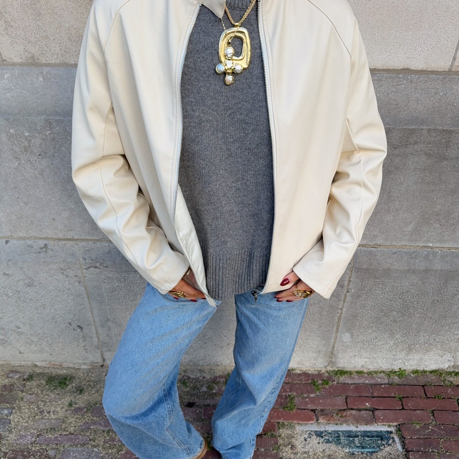 COMING SOON - RUBI PU JACKET IN CREAM - scandivv