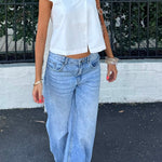 JASSIE BUTTON TOP IN WHITE - scandivv