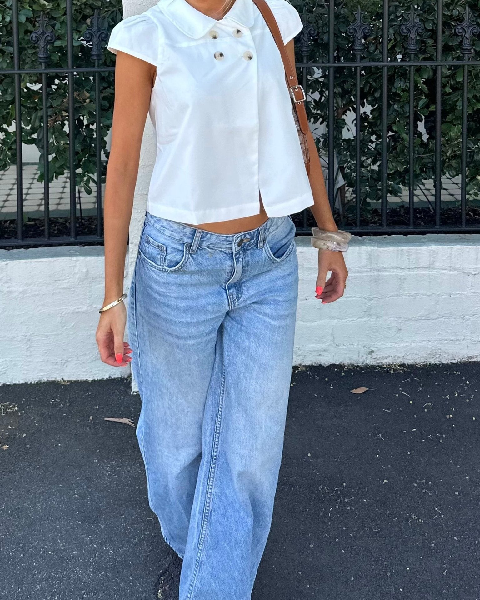 JASSIE BUTTON TOP IN WHITE - scandivv