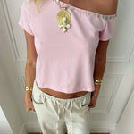 PREORDER - ADA TOP WITH SHELL BUTTONS IN PINK - scandivv