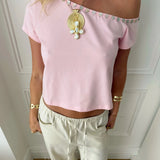 PREORDER - ADA TOP WITH SHELL BUTTONS IN PINK - scandivv