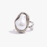 IDA PEARL RING SILVER - scandivv