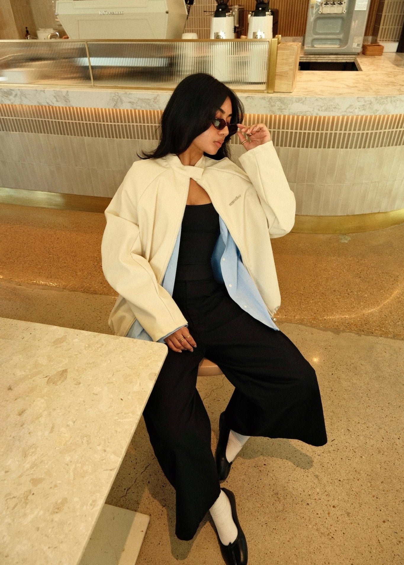 RUBI PU JACKET IN CREAM - scandivv