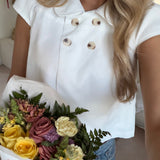 JASSIE BUTTON TOP IN WHITE - scandivv