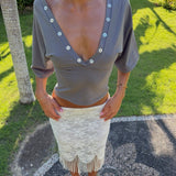 MAEVE SHELL BUTTONS V-NECK TOP IN SMOKE - scandivv