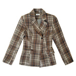 NOOR PLAID BLAZER IN BROWN - scandivv