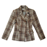 NOOR PLAID BLAZER IN BROWN - scandivv