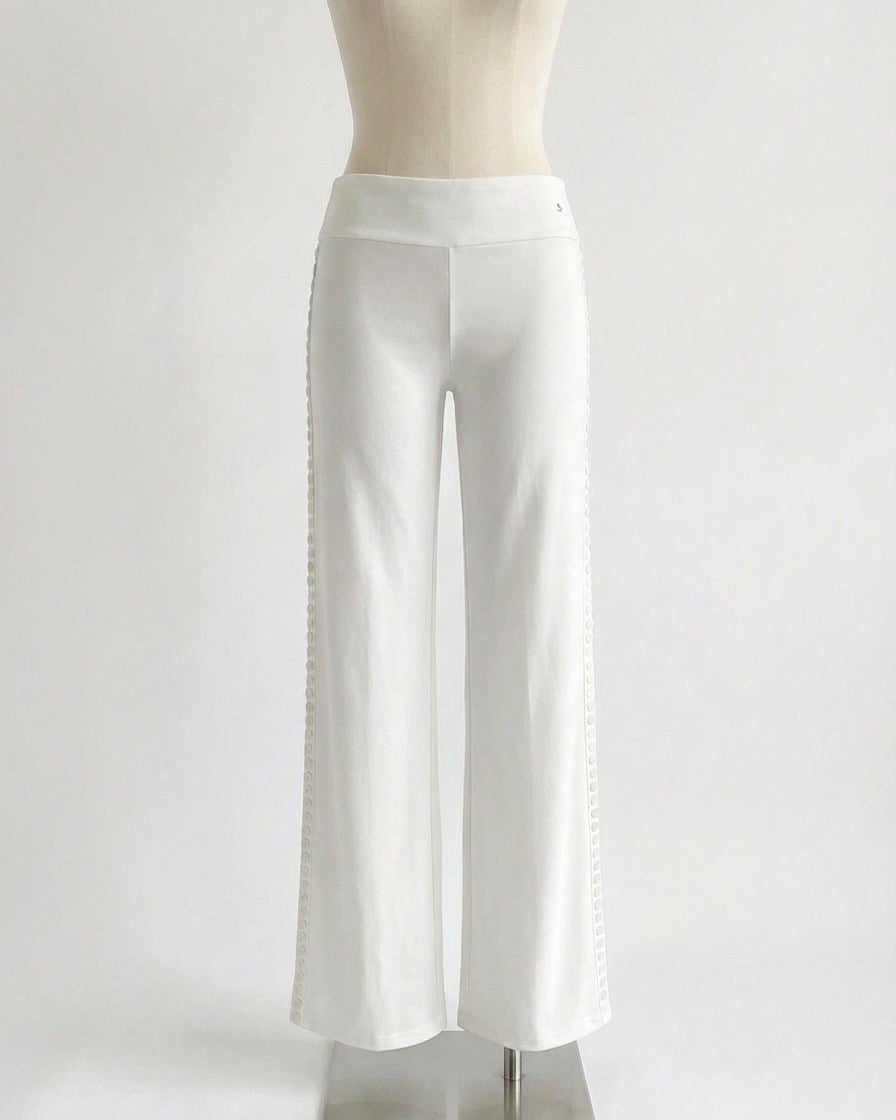 MAEVE SHELL BUTTONS PANTS IN WHITE - scandivv